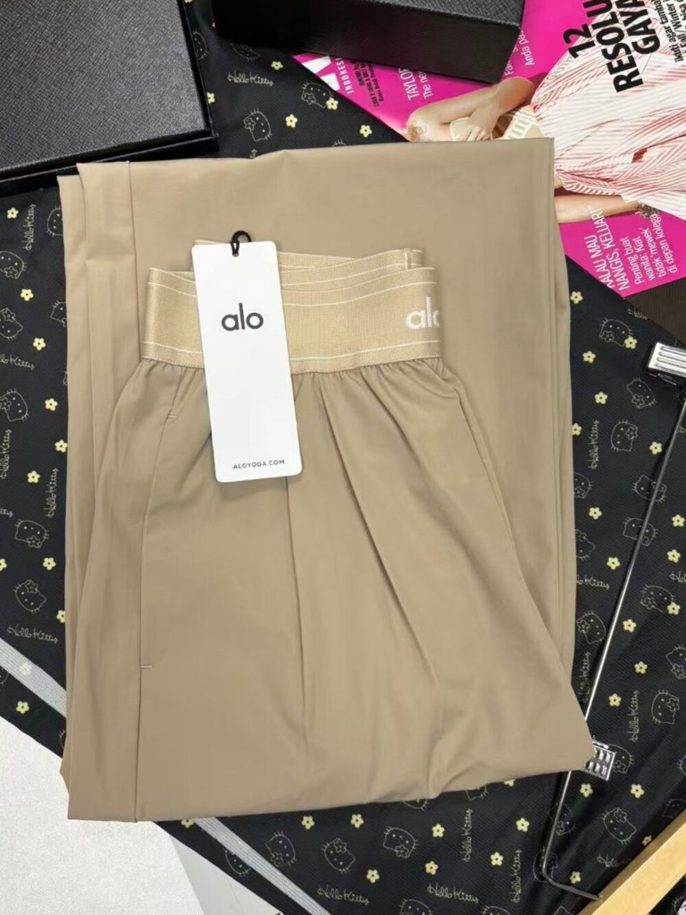 Loose pants🔥Alo Yoga Suit Up Trouser Gravel Color💡30-inch Inner Seam Length - Picture 5 of 14
